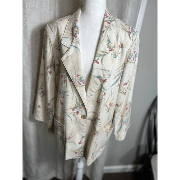 Jackets & Blazers - Vintage 80s Made In USA Joanna Floral Blazer Multicolor Medium